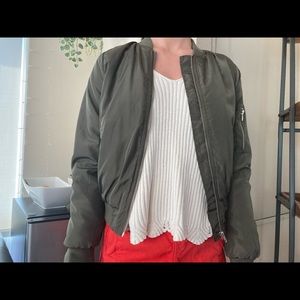 Olive Green Bomber Jacket!